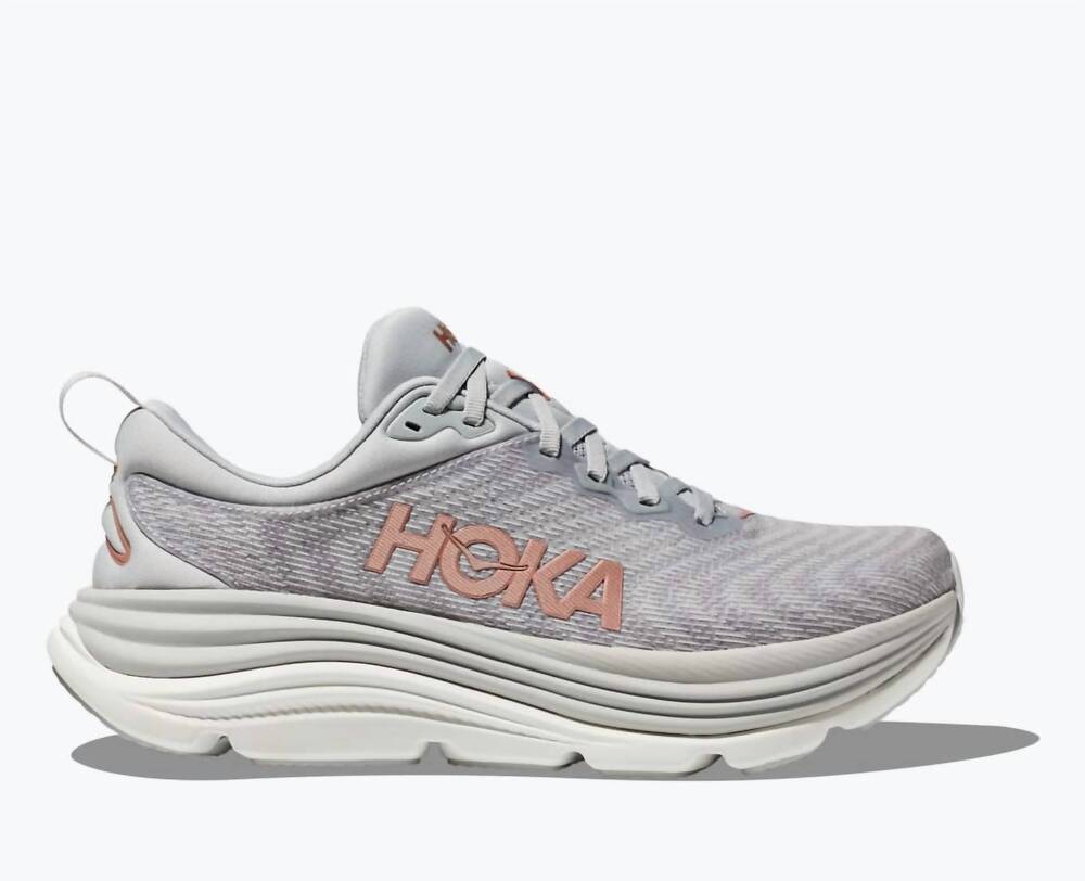 NEW HOKA women's gaviota 5 wide shoes in harbor mist rose gold regular